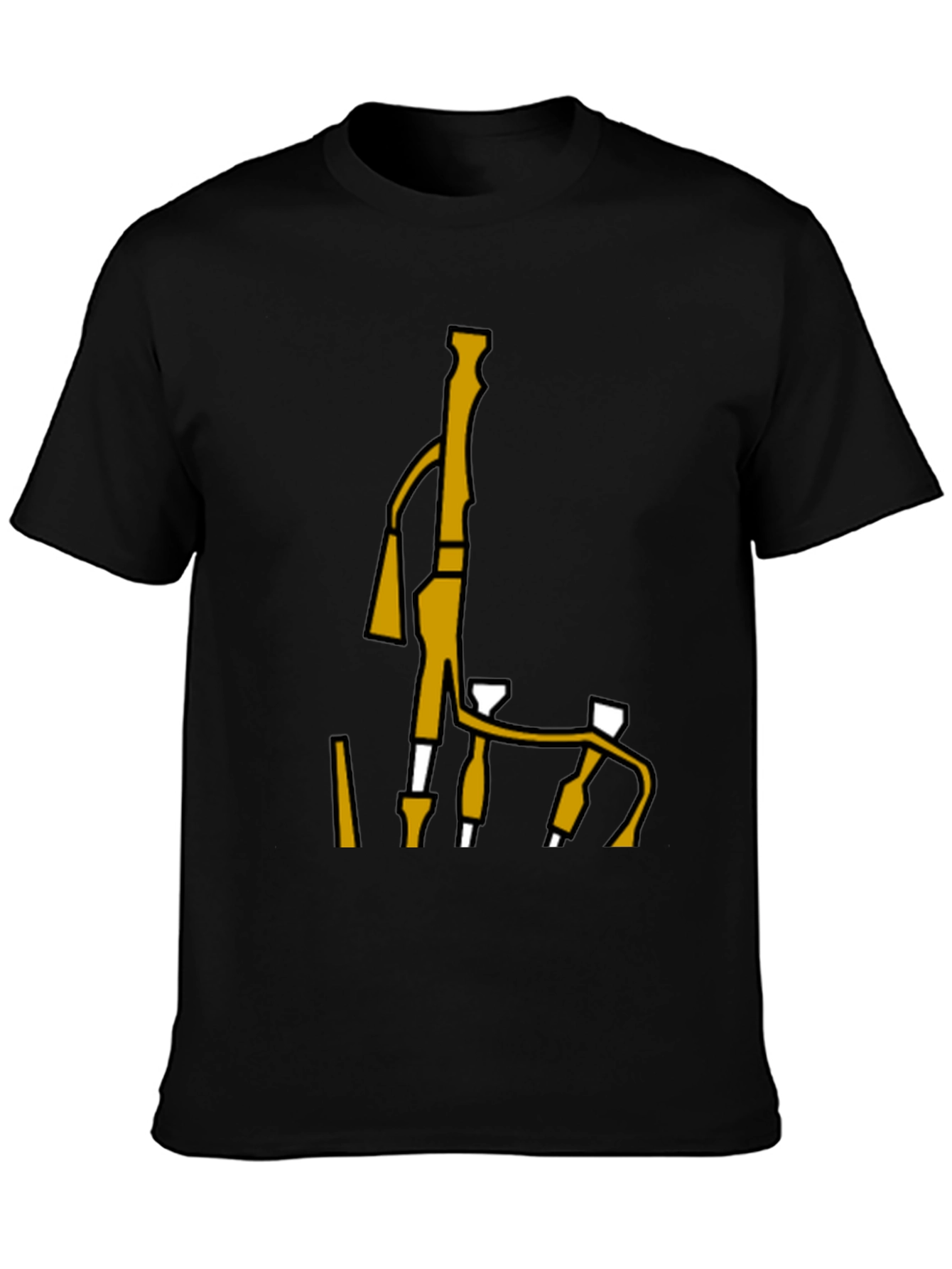 Bagpipes Graphic Tee - Black Cotton T-Shirt