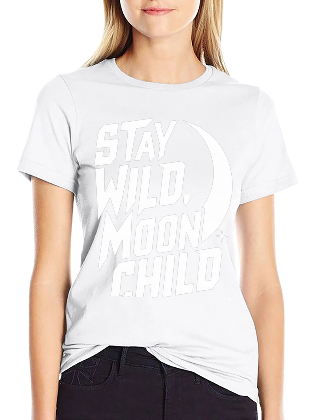 Stay Wild Moon Child Graphic Tee - Black
