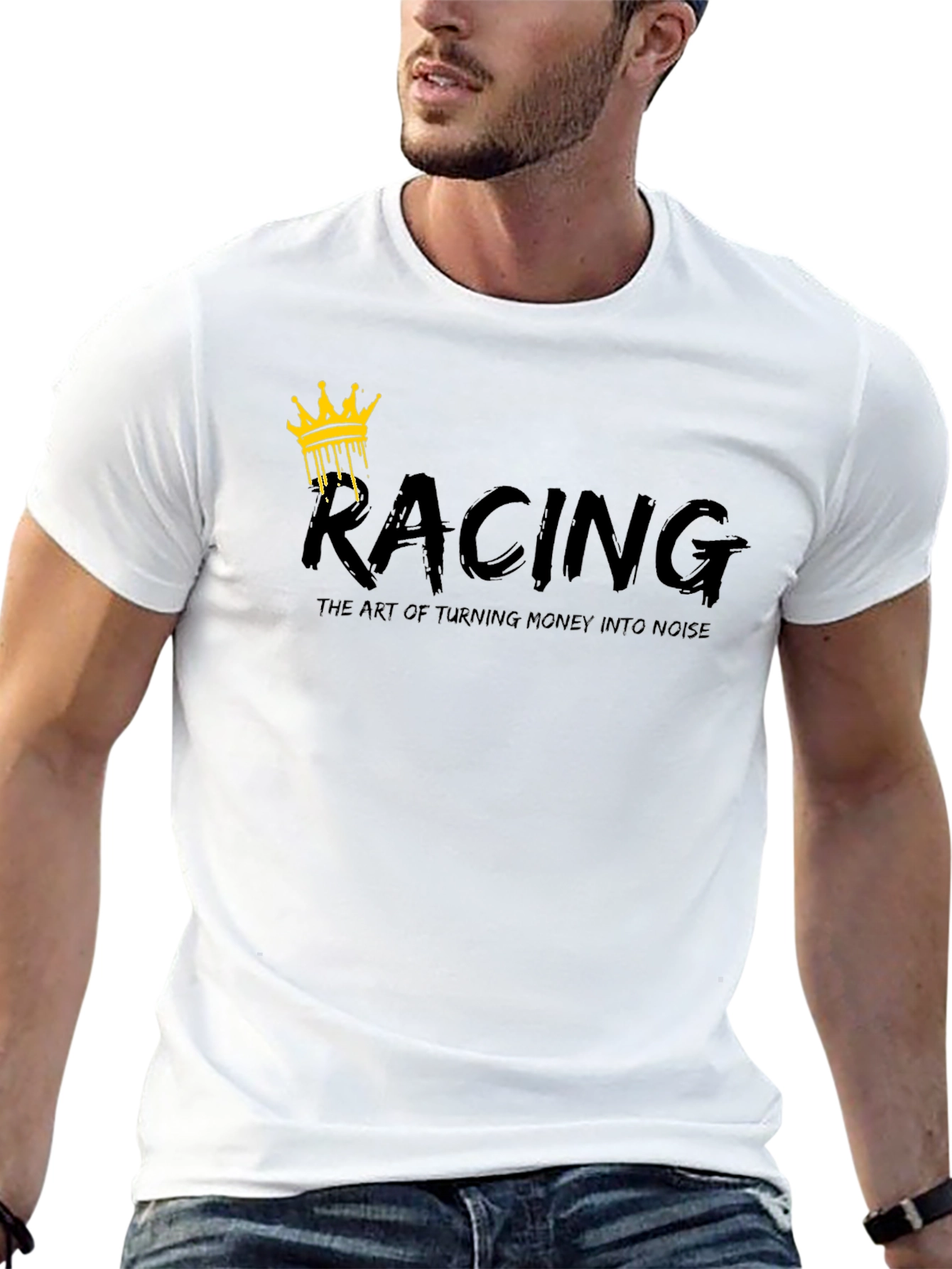Racing Crown Graphic Black T-Shirt
