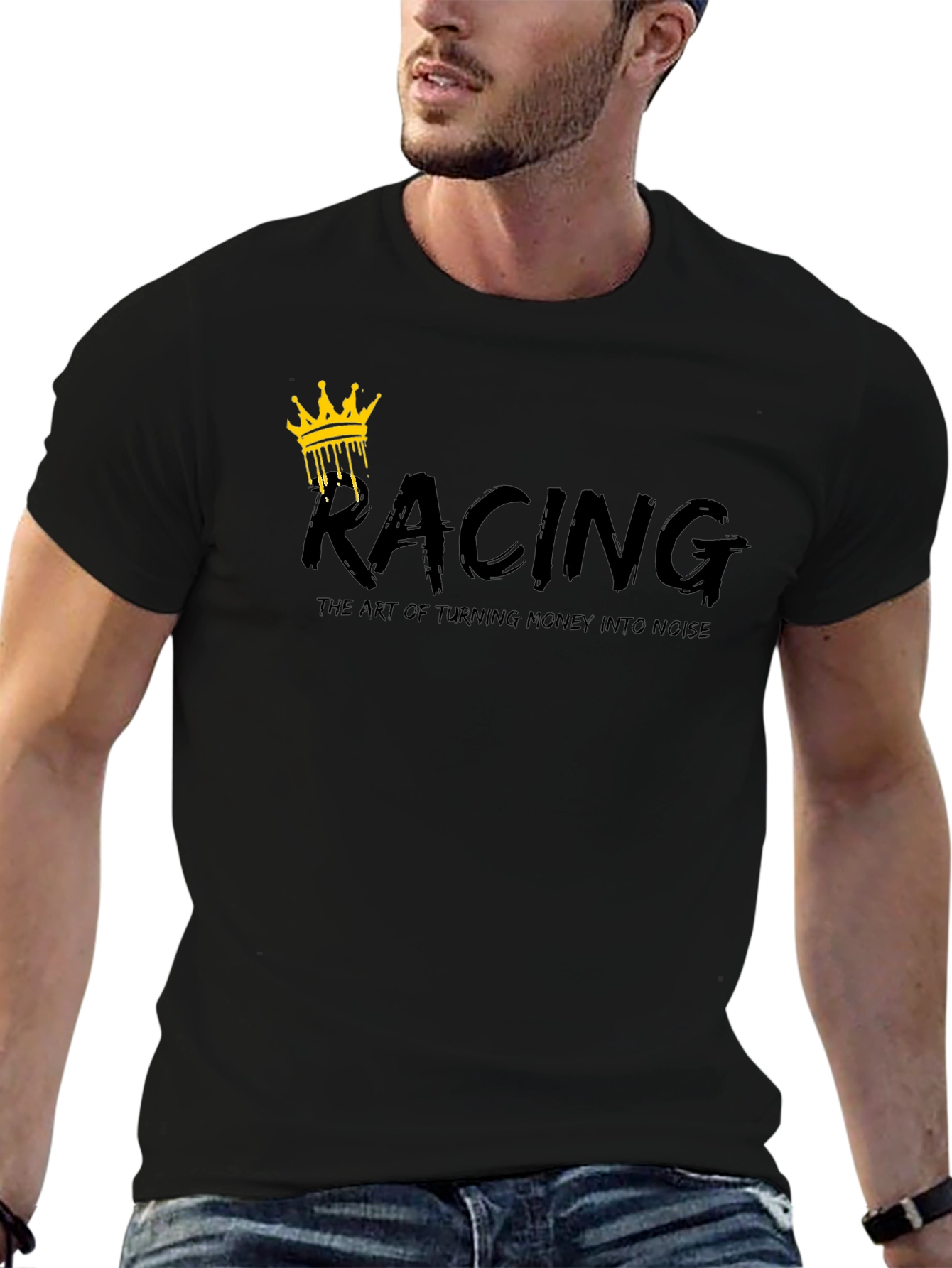 Racing Crown Graphic Black T-Shirt