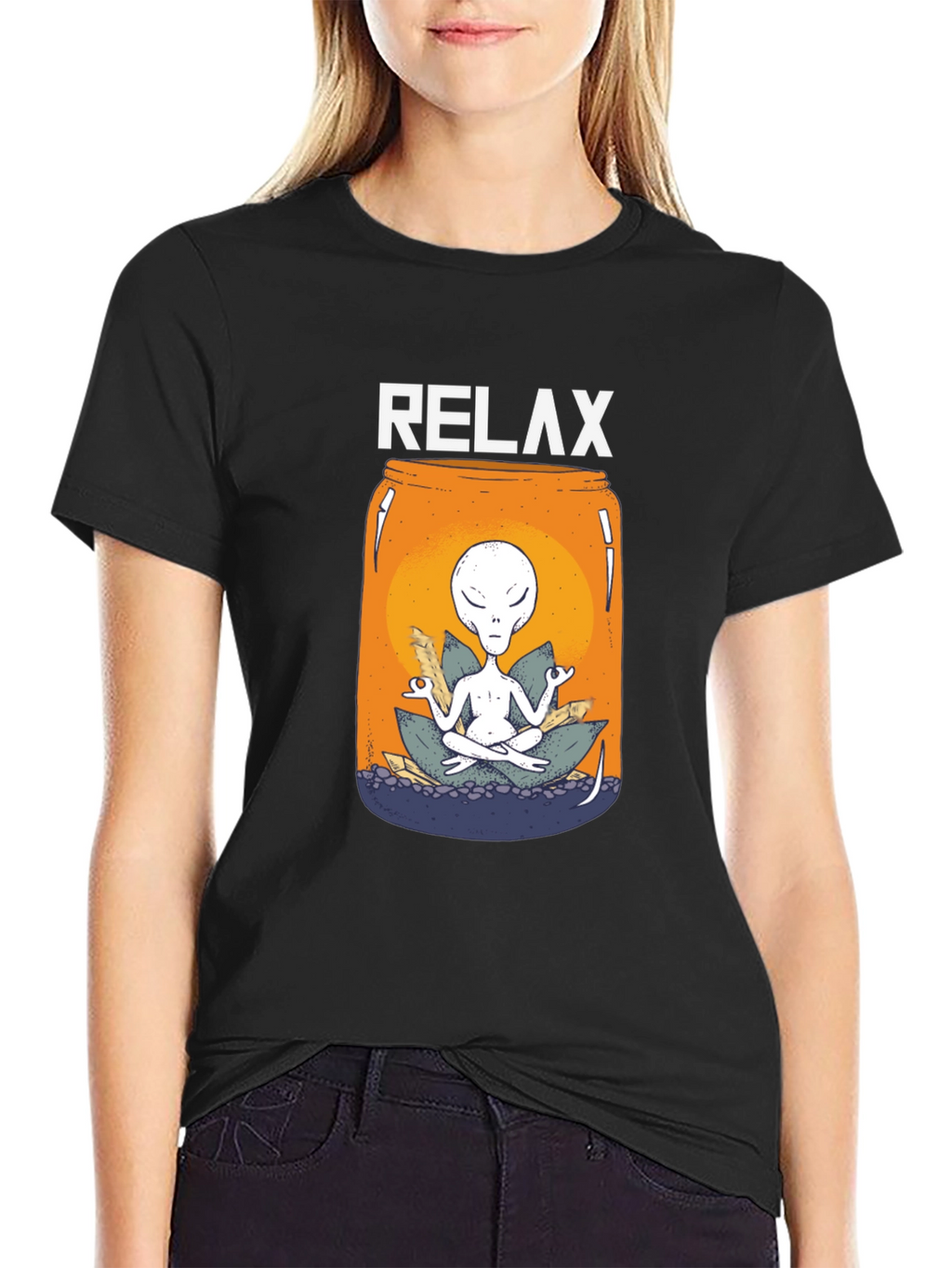 Relax Alien Jar T-Shirt - Meditation Tee