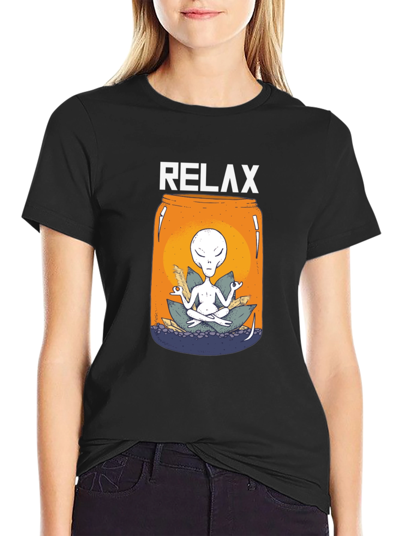 Relax Alien Jar T-Shirt - Meditation Tee