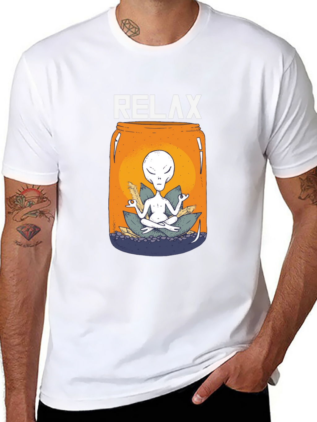 Relax Alien Jar T-Shirt - Meditation Tee