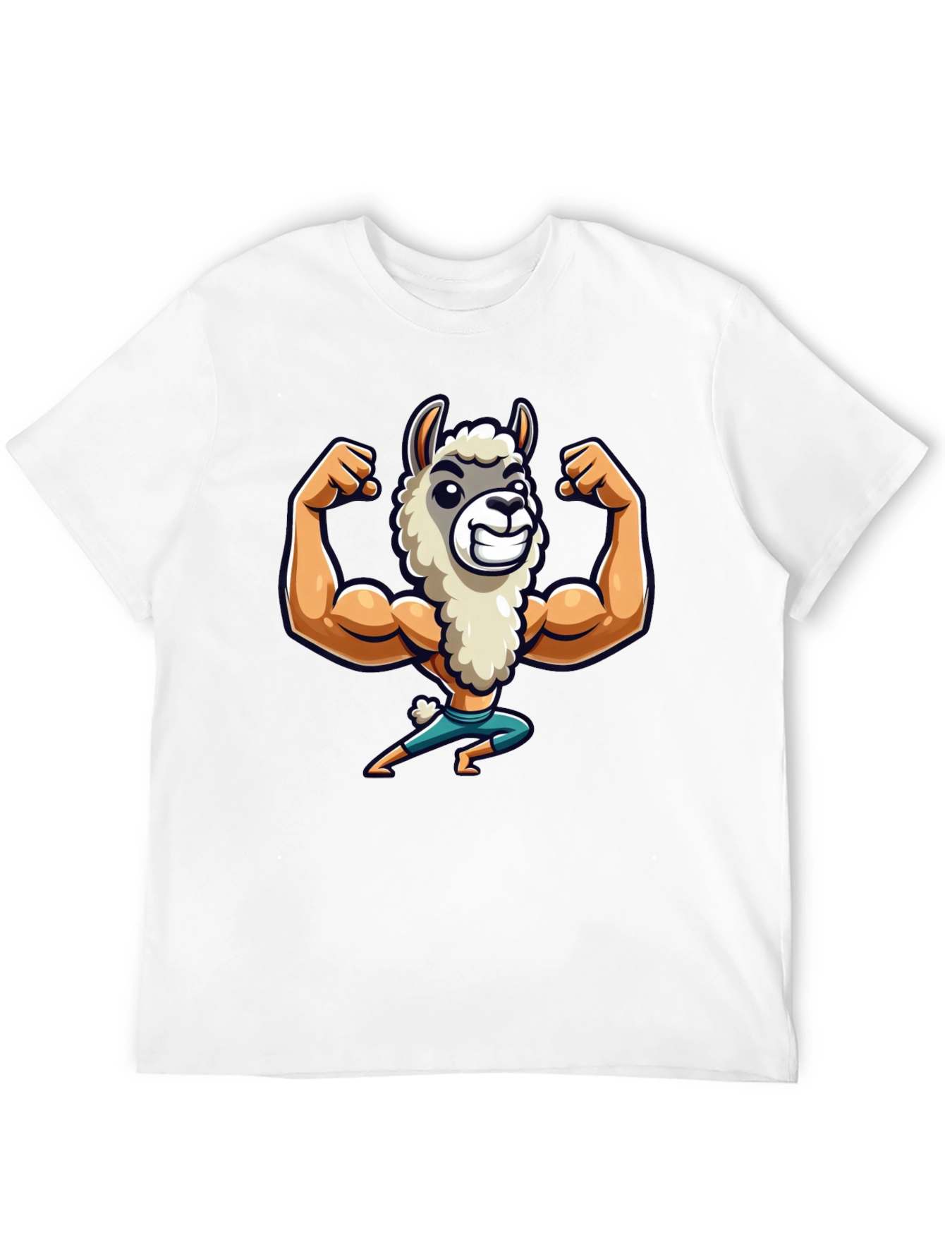 Llama Bodybuilder T-Shirt - Black Cotton Tee