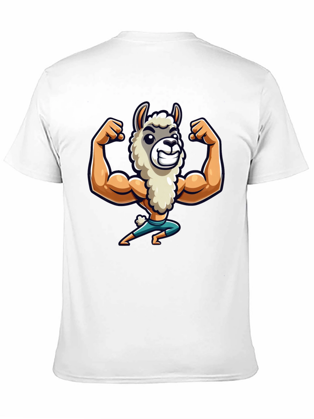 Llama Bodybuilder T-Shirt - Black Cotton Tee