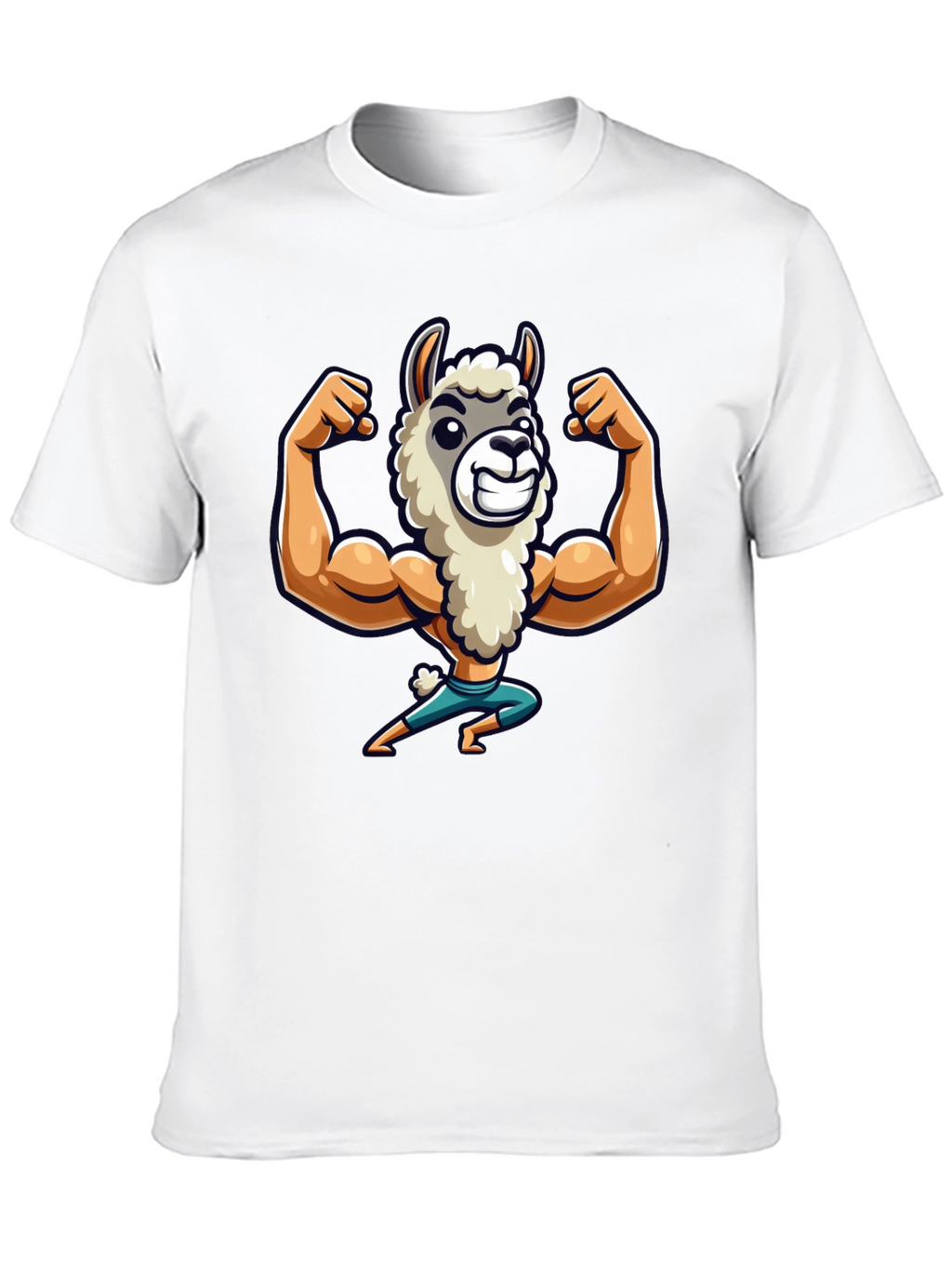 Llama Bodybuilder T-Shirt - Black Cotton Tee