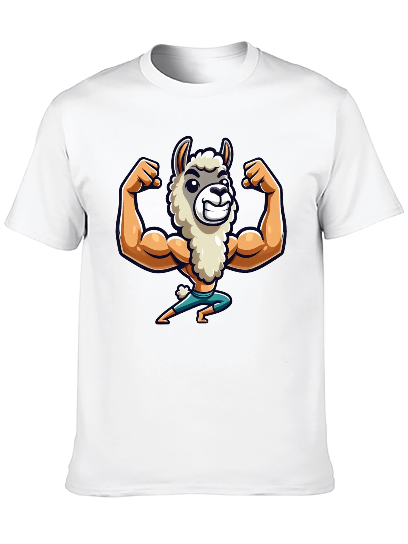 Llama Bodybuilder T-Shirt - Black Cotton Tee