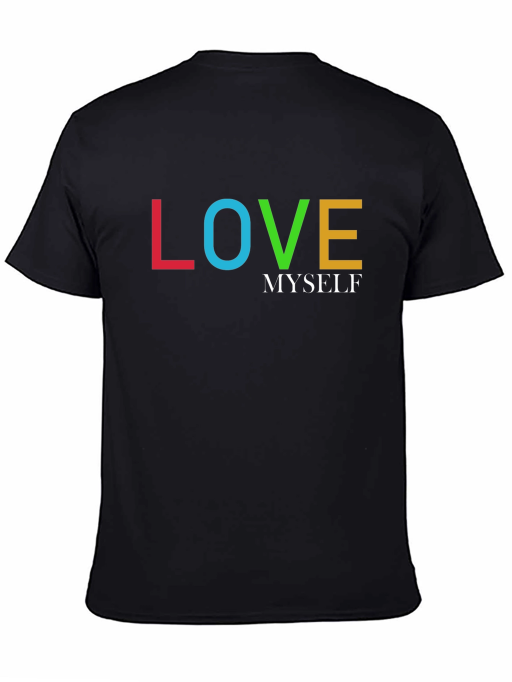Love Myself Black Graphic T-Shirt