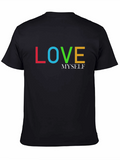 Love Myself Black Graphic T-Shirt