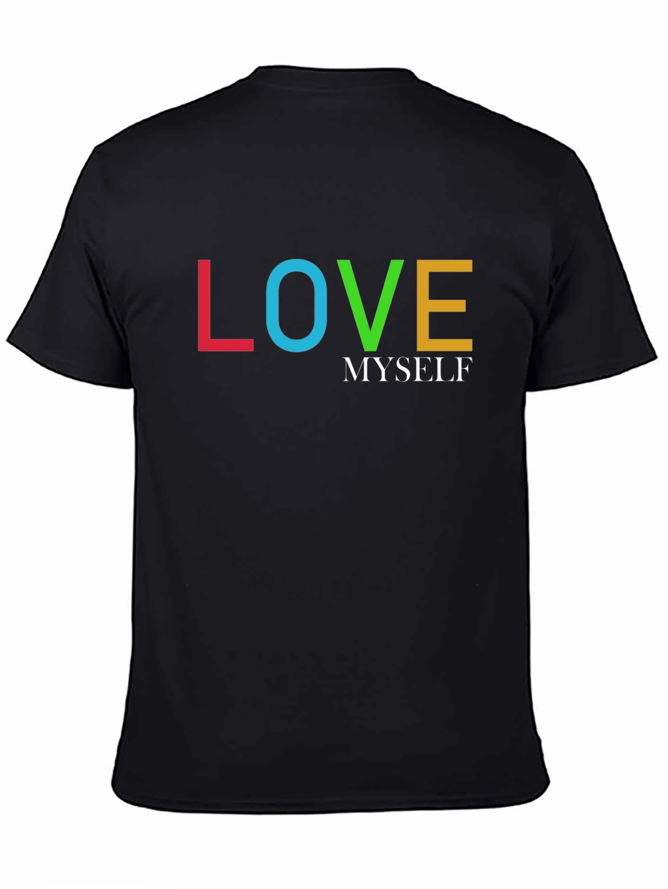 Love Myself Black Graphic T-Shirt