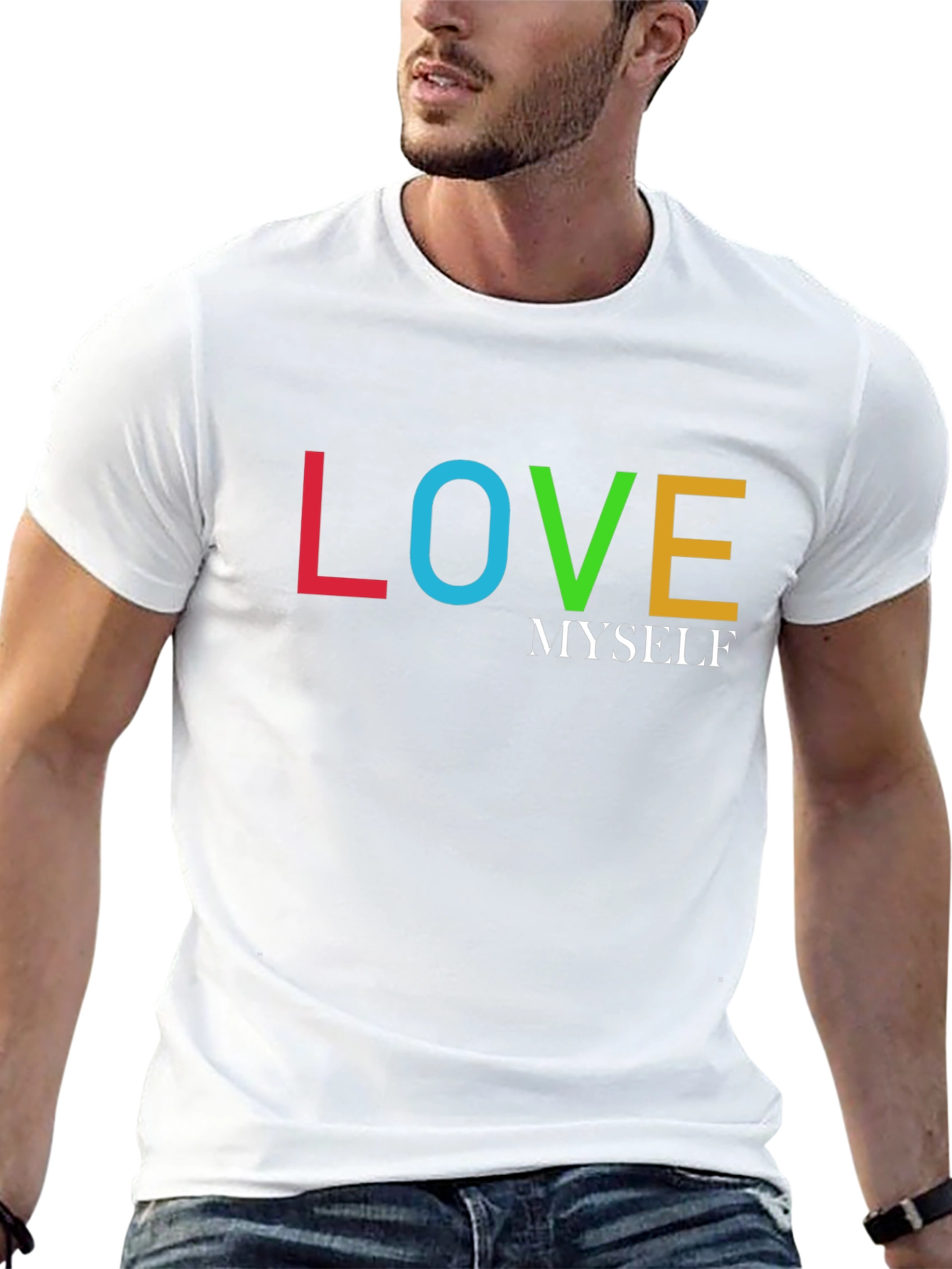 Love Myself Black Graphic T-Shirt