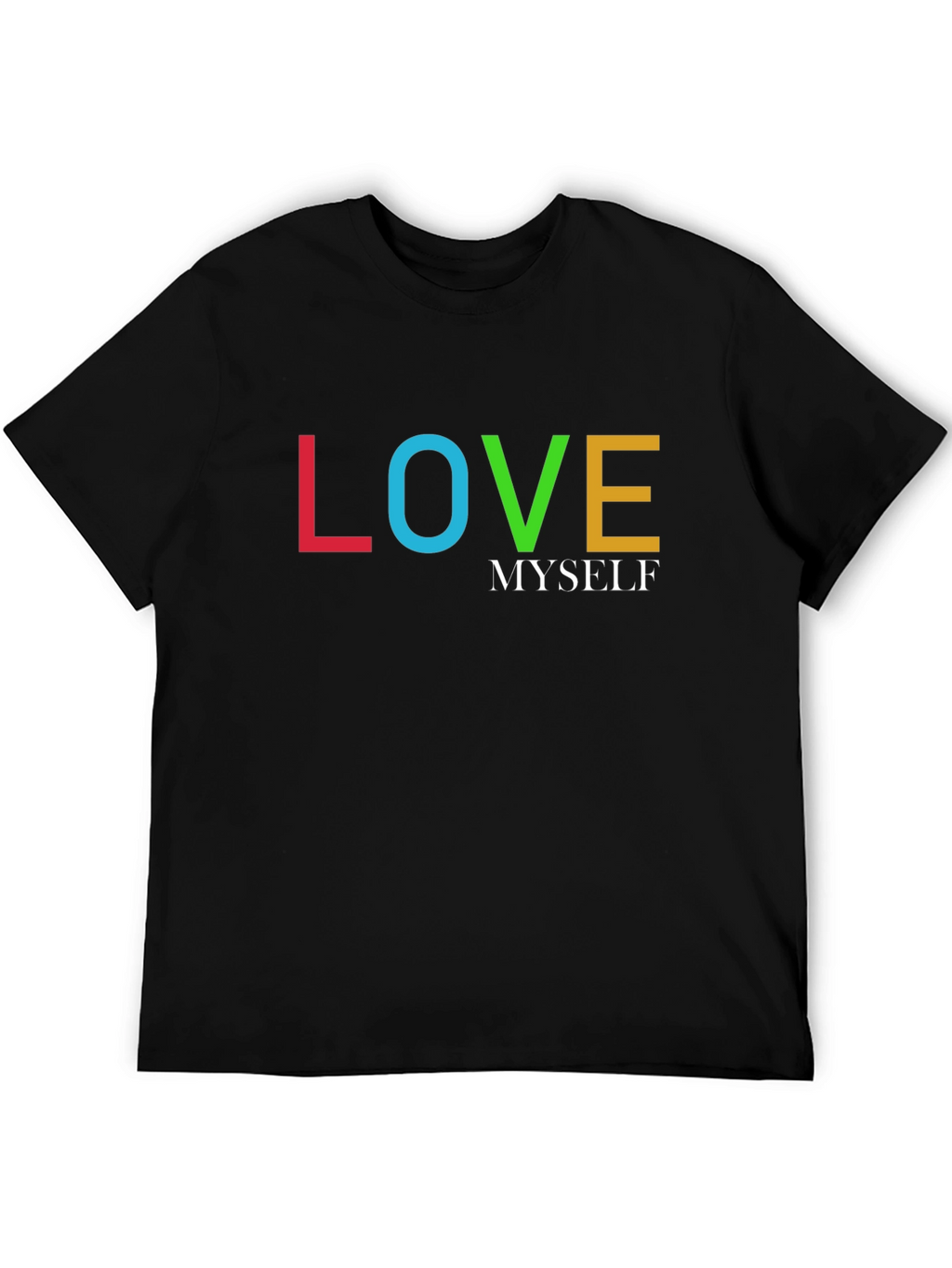 Love Myself Black Graphic T-Shirt
