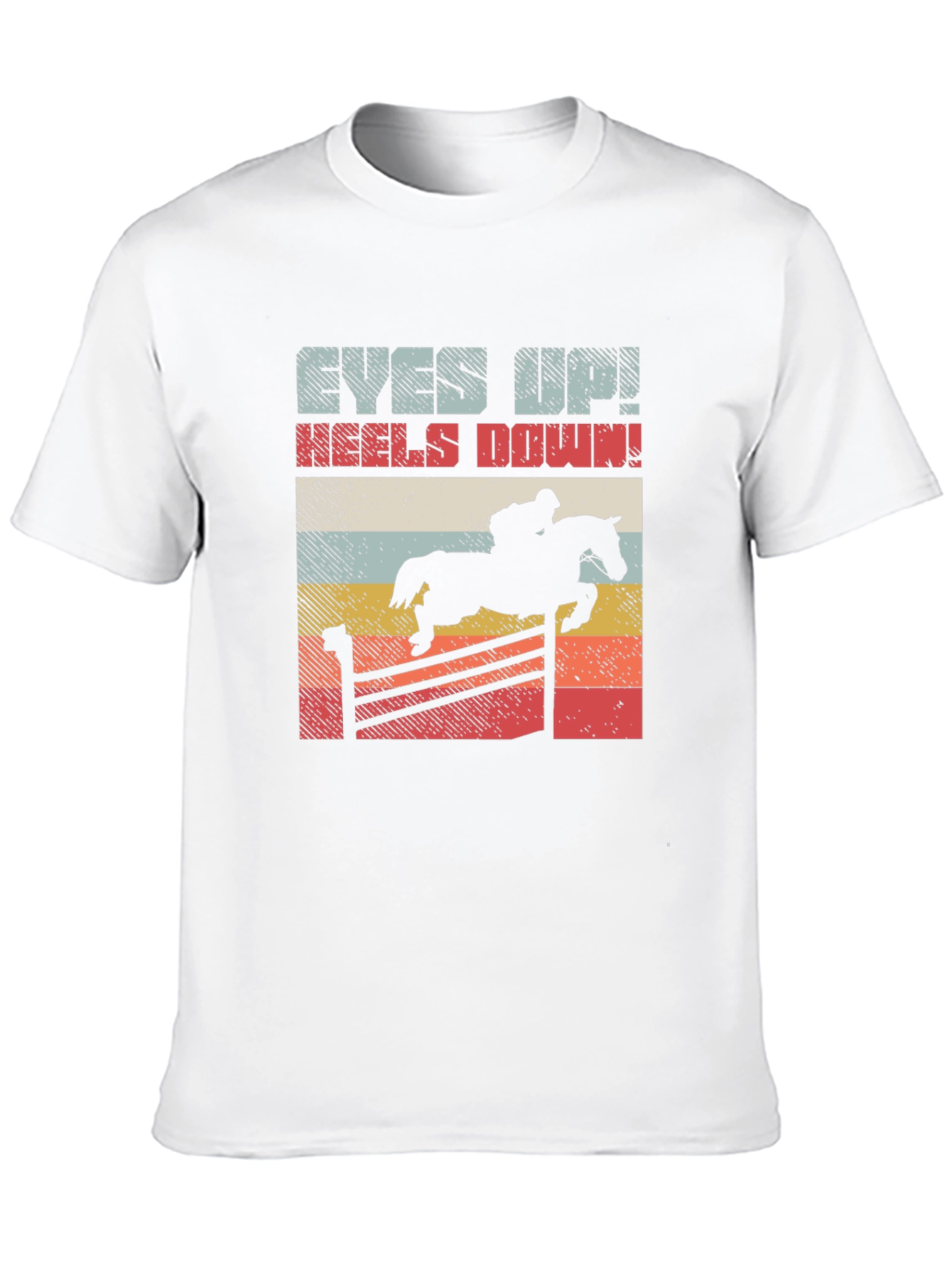 Equestrian T-Shirt - Eyes Up Heels Down Horse Jumping Tee