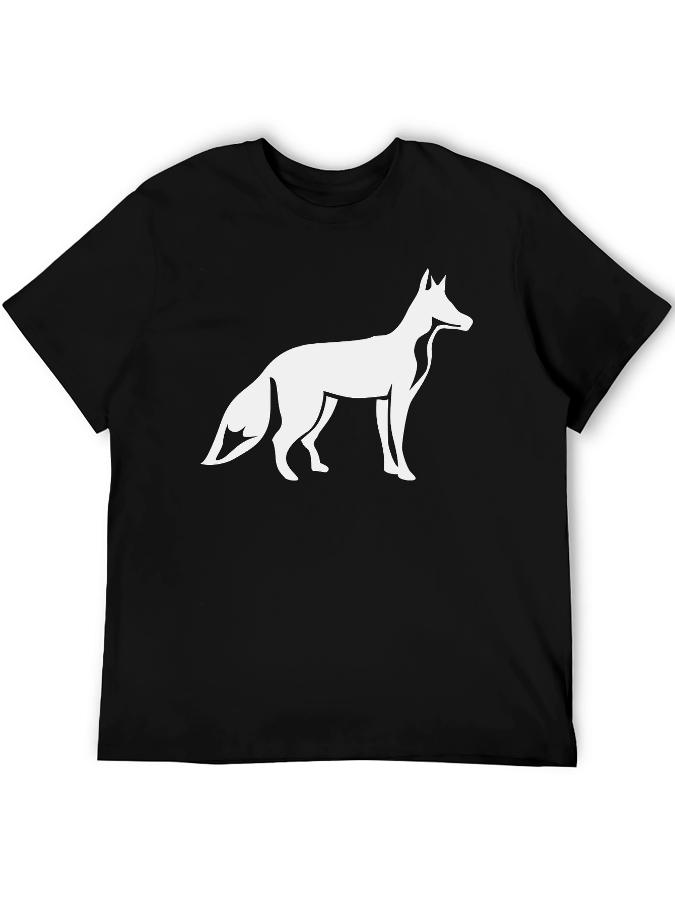 Fox Graphic Tee - Black Cotton Blend T-Shirt