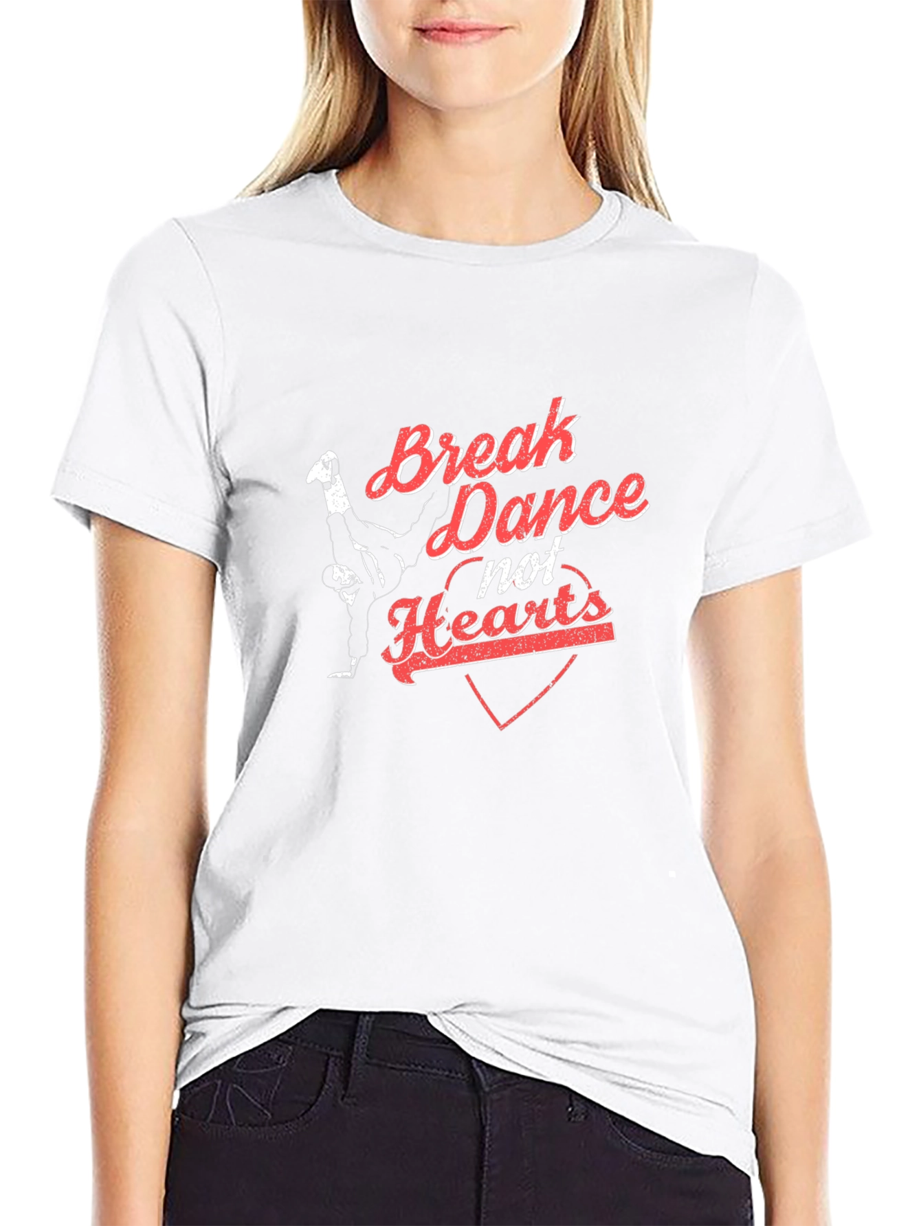 Break Dance Not Hearts Black T-Shirt