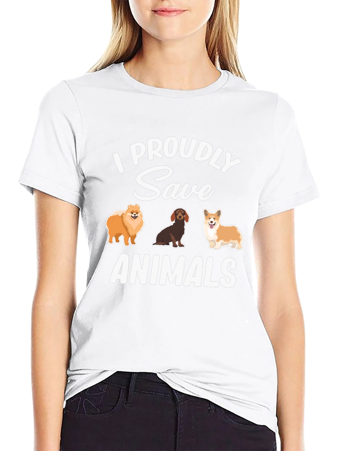 I Proudly Save Animals T-Shirt Cute Dogs