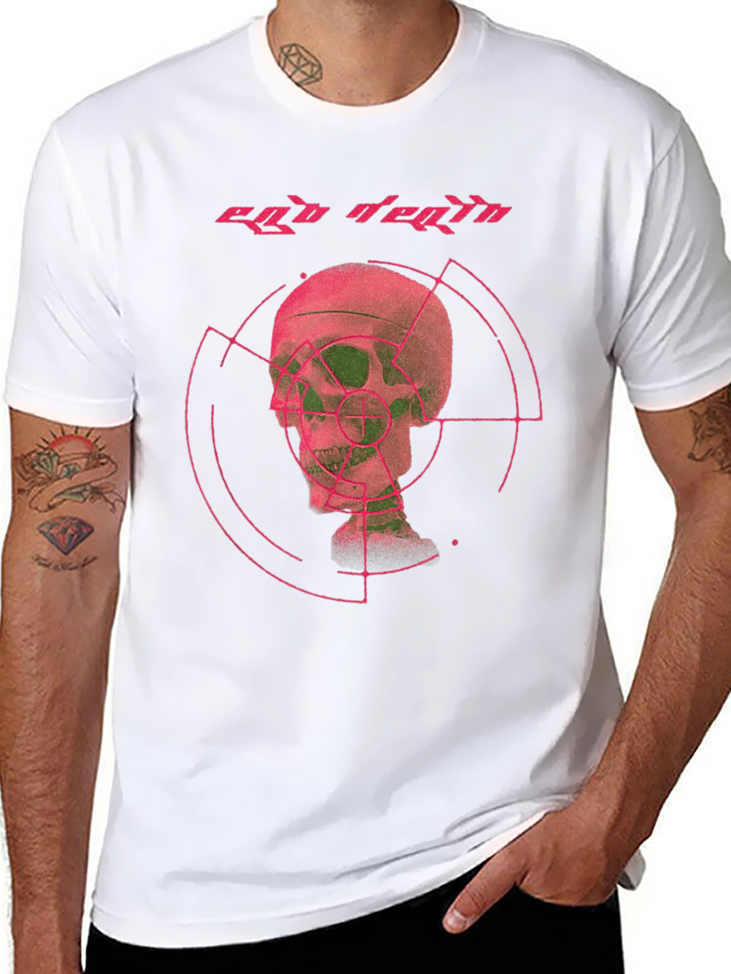 Ego Death Graphic Tee - Black Cotton Skull Print