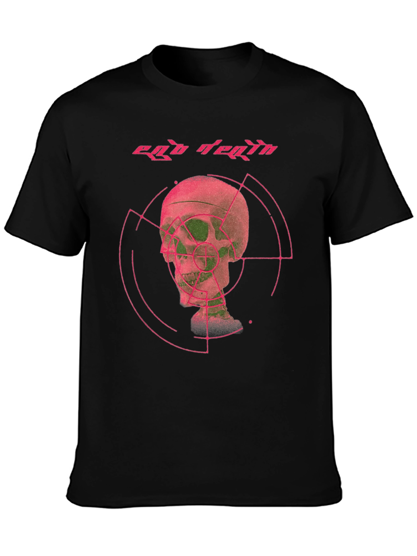 Ego Death Graphic Tee - Black Cotton Skull Print