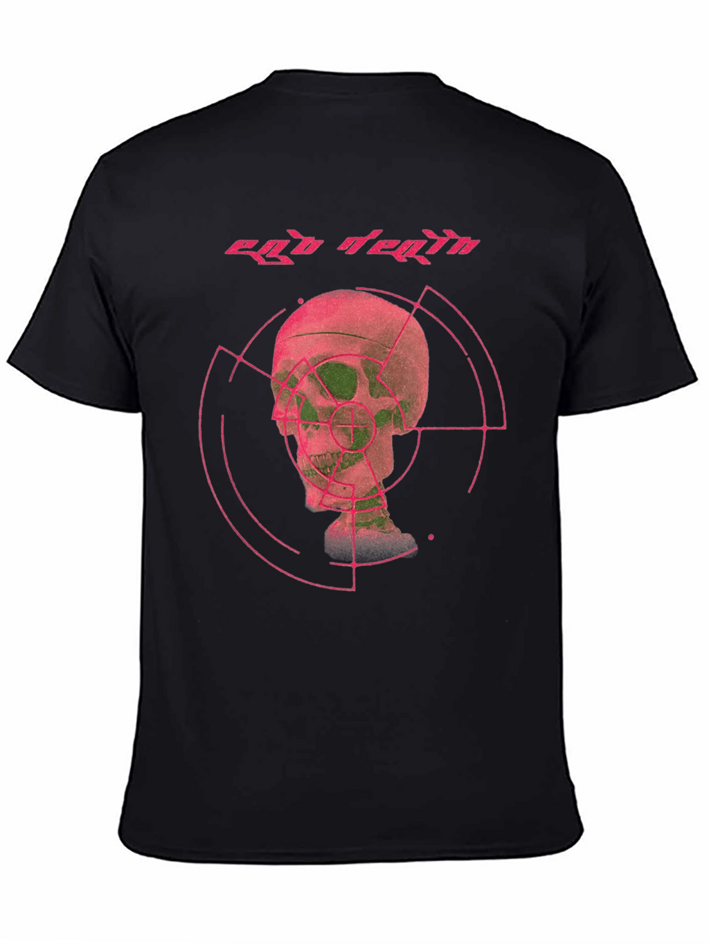 Ego Death Graphic Tee - Black Cotton Skull Print