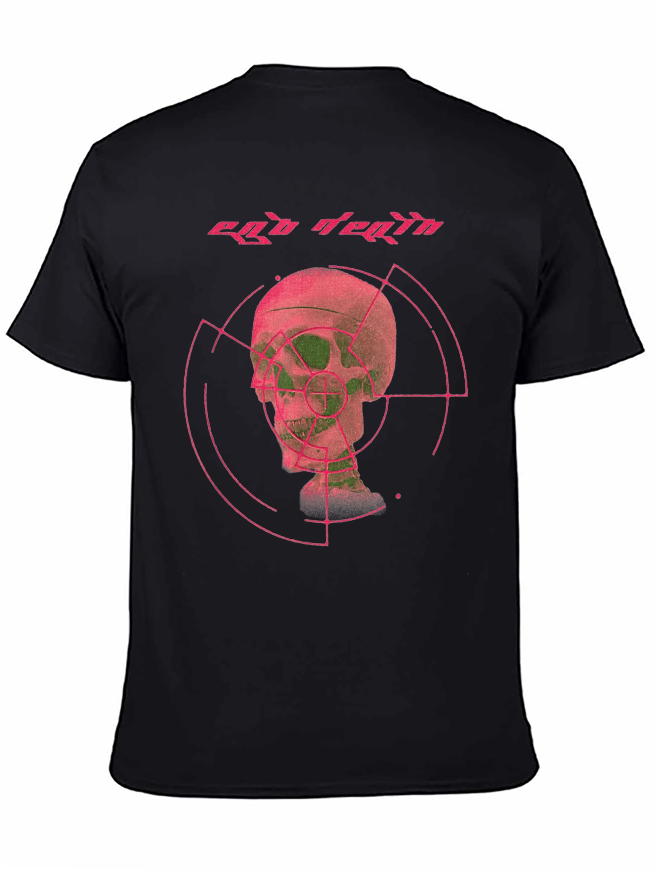 Ego Death Graphic Tee - Black Cotton Skull Print