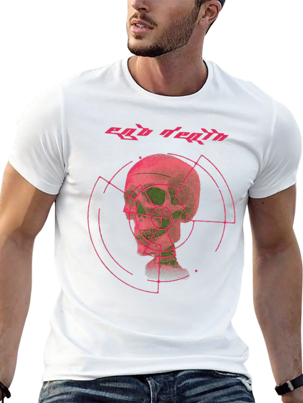 Ego Death Graphic Tee - Black Cotton Skull Print