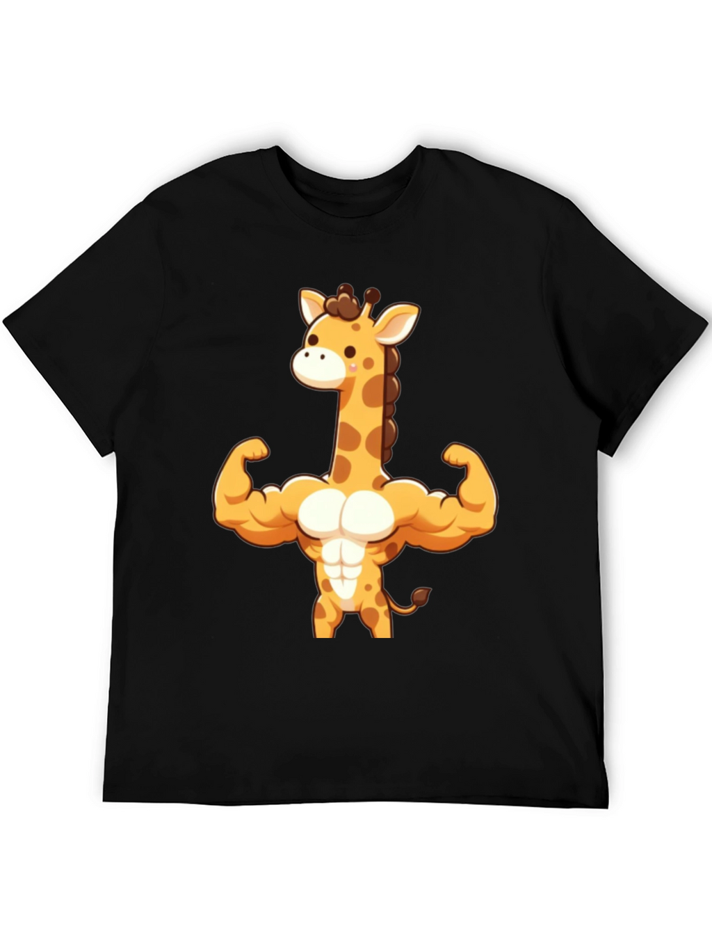 Muscle Giraffe T-Shirt - Black Cotton Tee