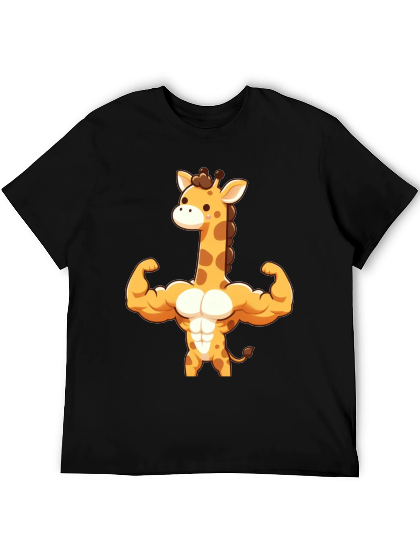 Muscle Giraffe T-Shirt - Black Cotton Tee
