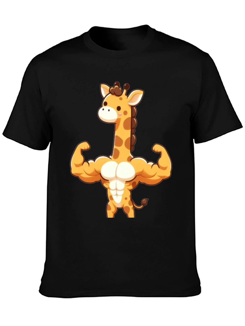 Muscle Giraffe T-Shirt - Black Cotton Tee