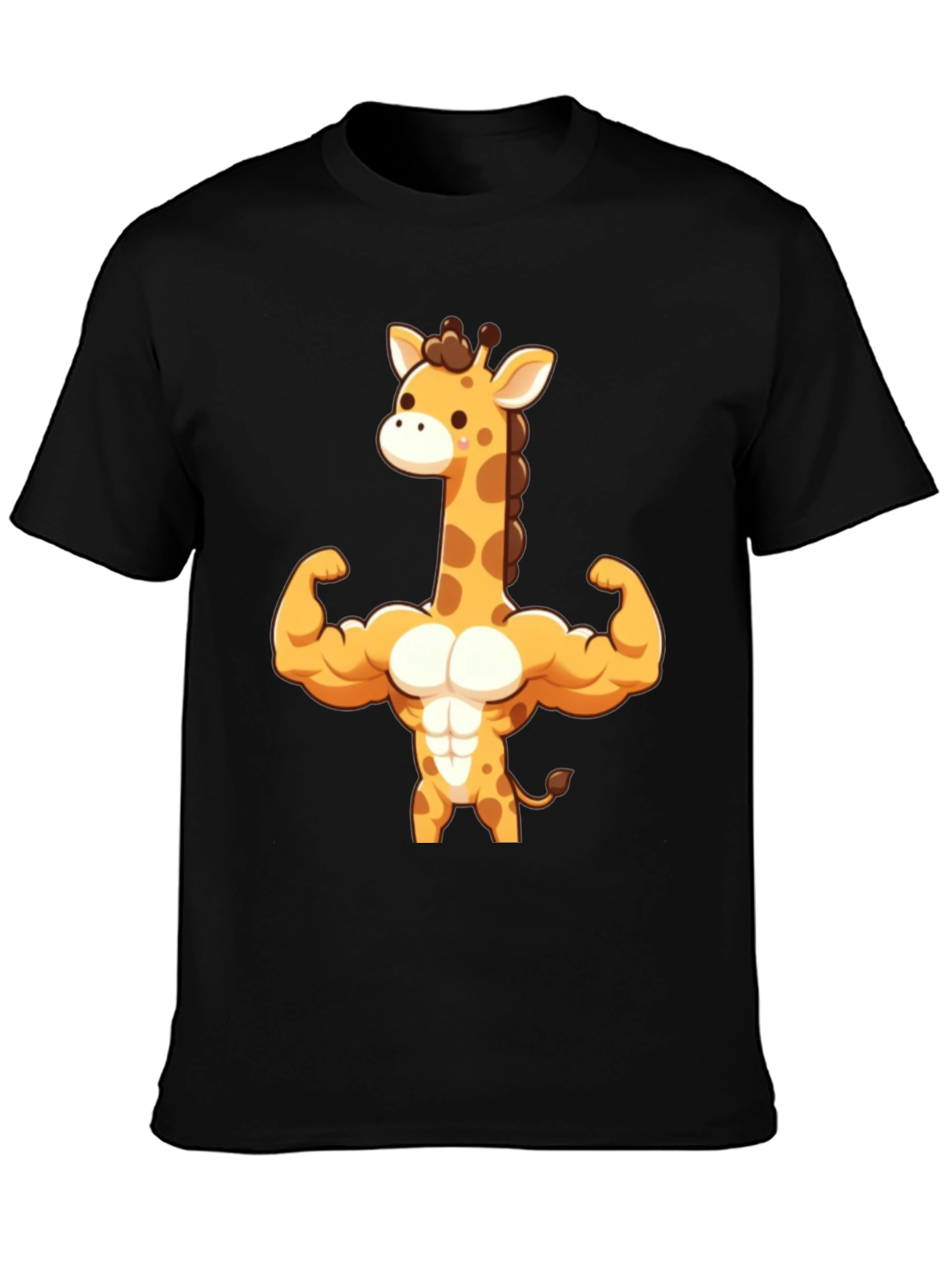Muscle Giraffe T-Shirt - Black Cotton Tee