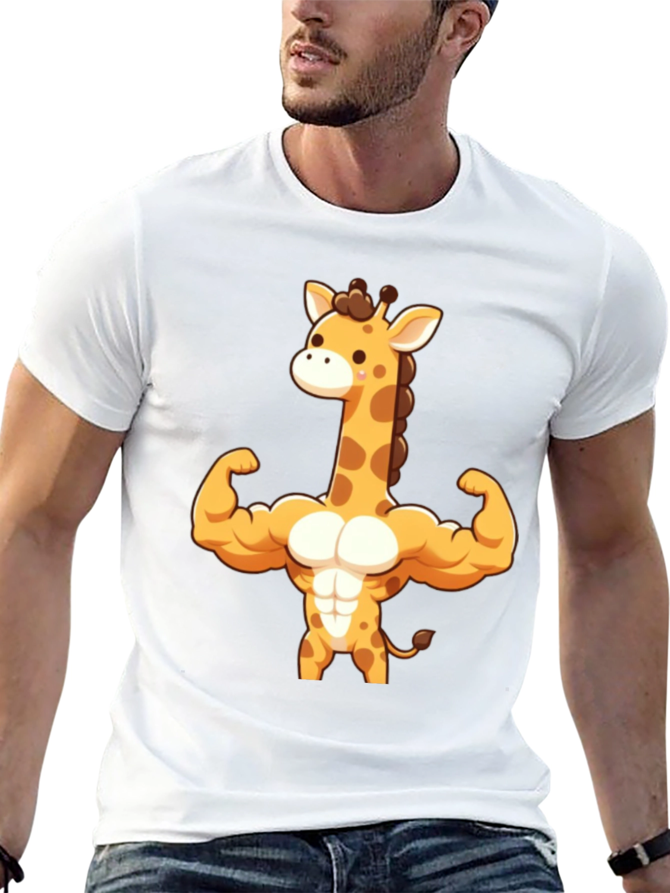 Muscle Giraffe T-Shirt - Black Cotton Tee