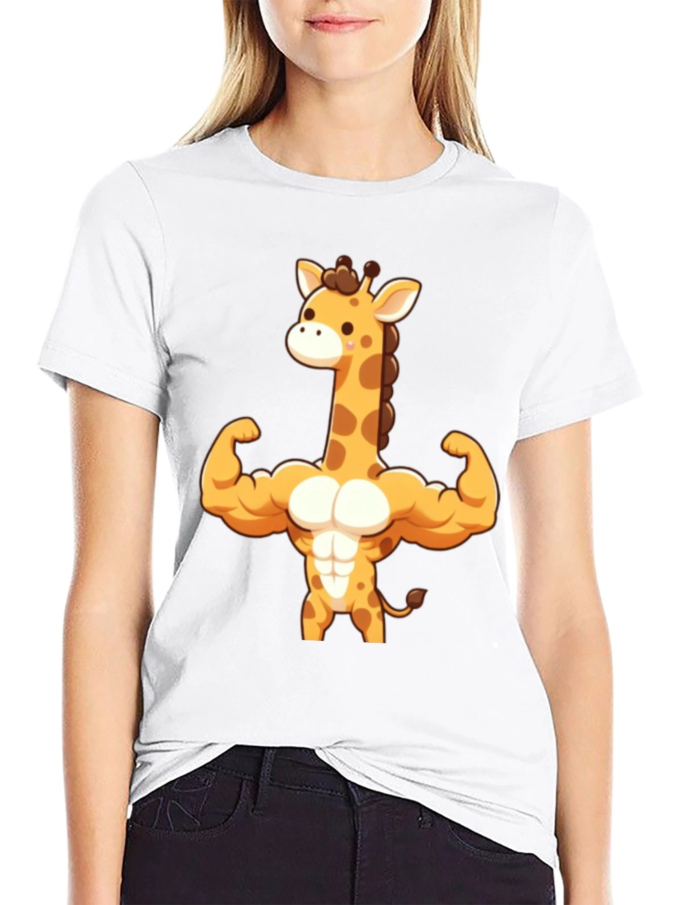 Muscle Giraffe T-Shirt - Black Cotton Tee