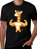 Muscle Giraffe T-Shirt - Black Cotton Tee