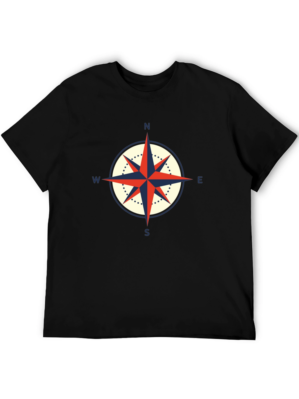 Compass Graphic Black T-Shirt - Nautical Style