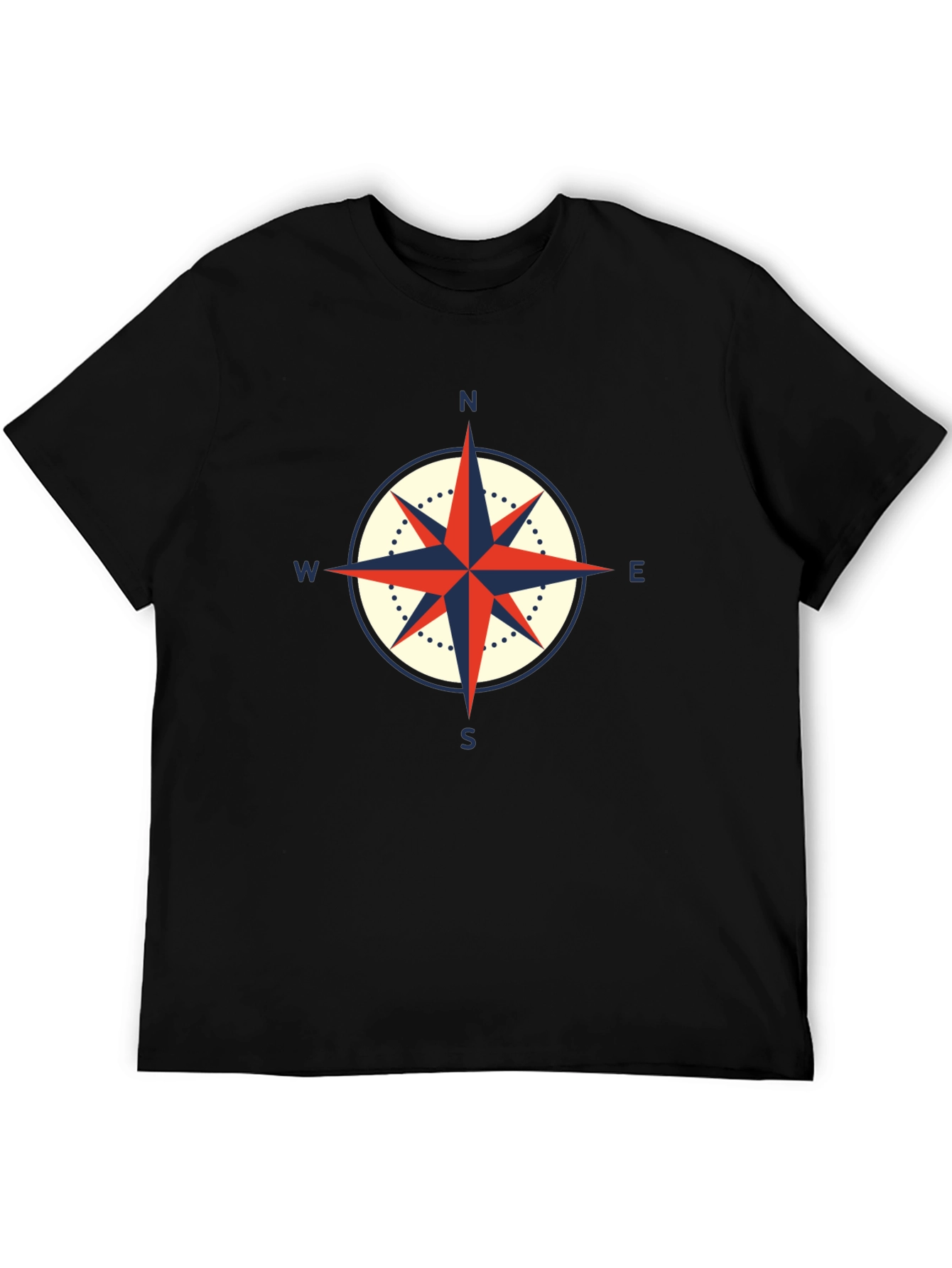 Compass Graphic Black T-Shirt - Nautical Style