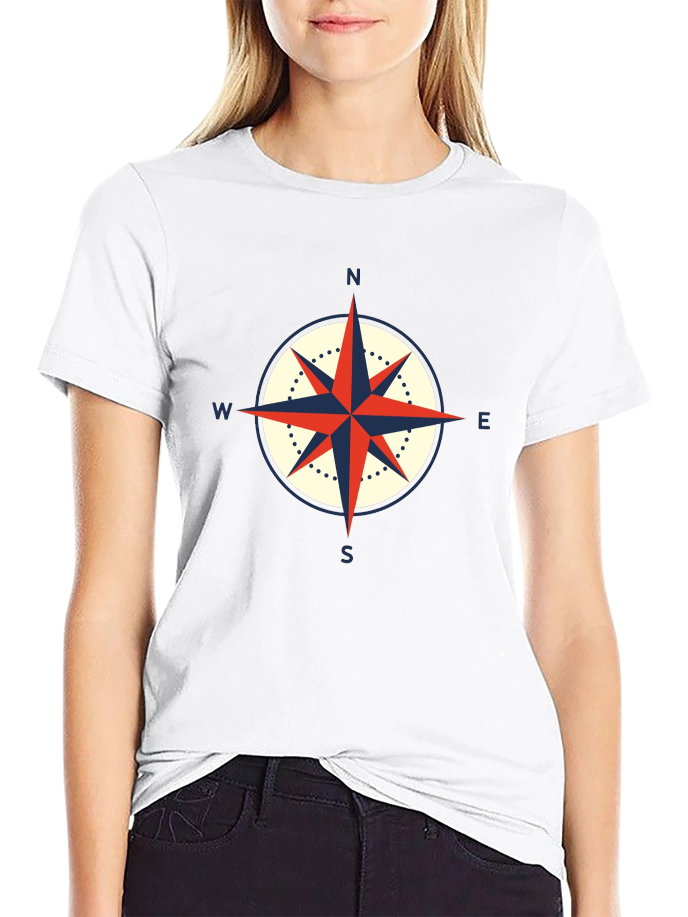 Compass Graphic Black T-Shirt - Nautical Style