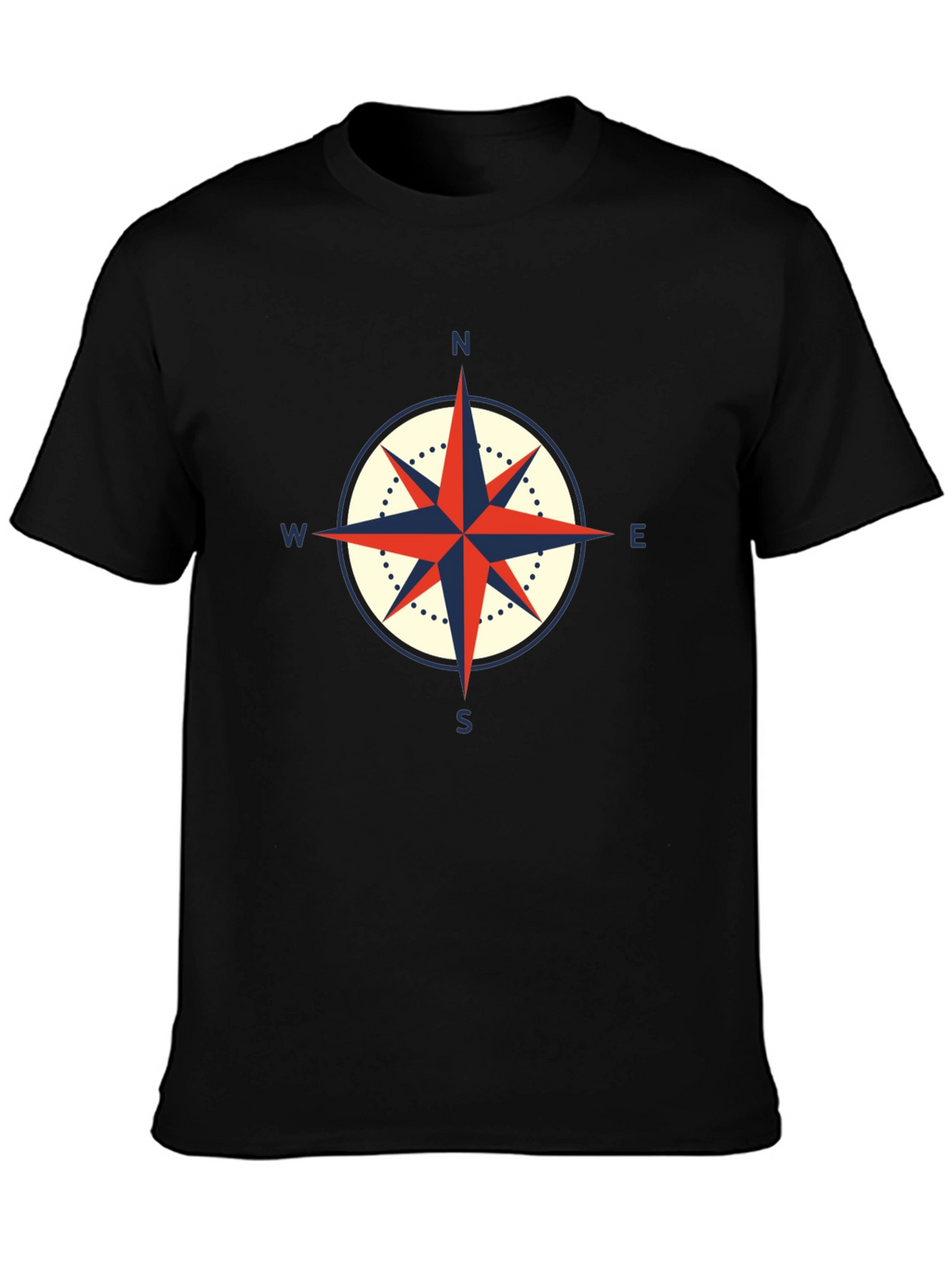 Compass Graphic Black T-Shirt - Nautical Style