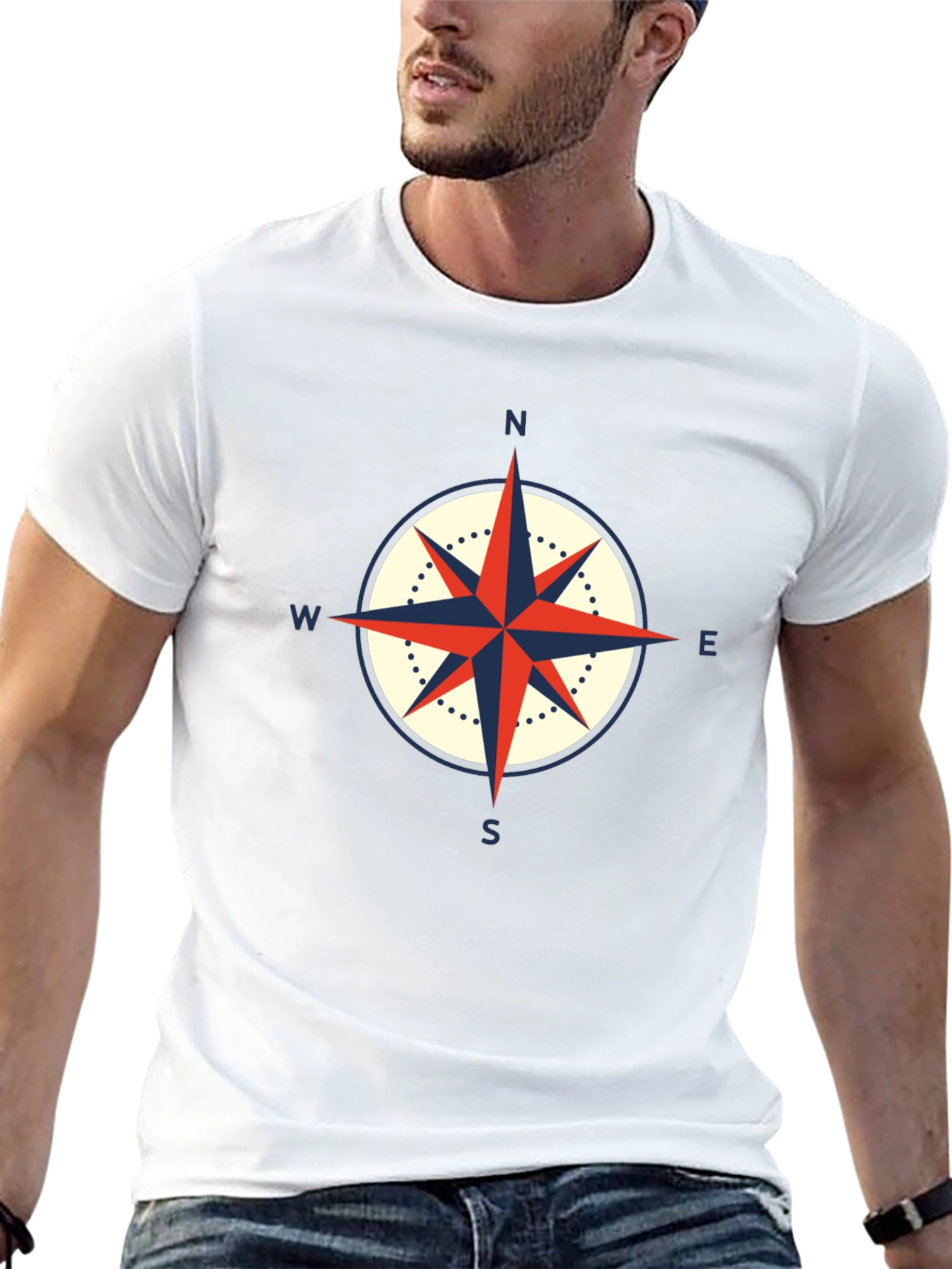 Compass Graphic Black T-Shirt - Nautical Style