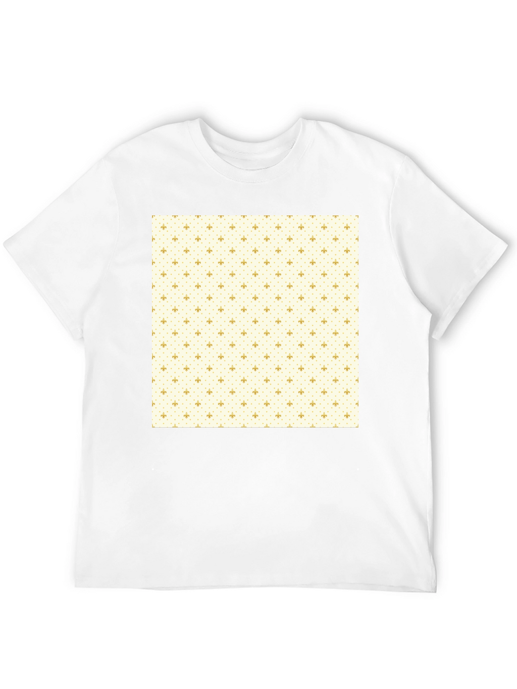 Classic Black T-Shirt with Fleur-de-Lis Pattern