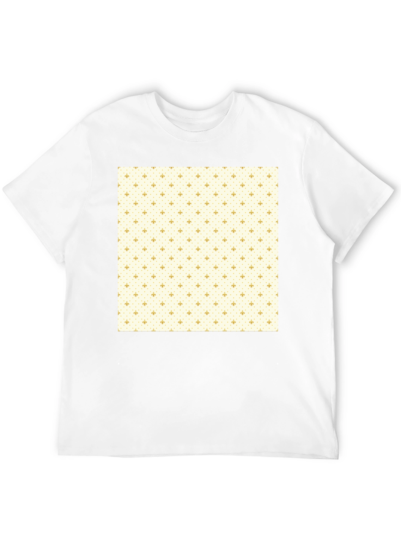 Classic Black T-Shirt with Fleur-de-Lis Pattern