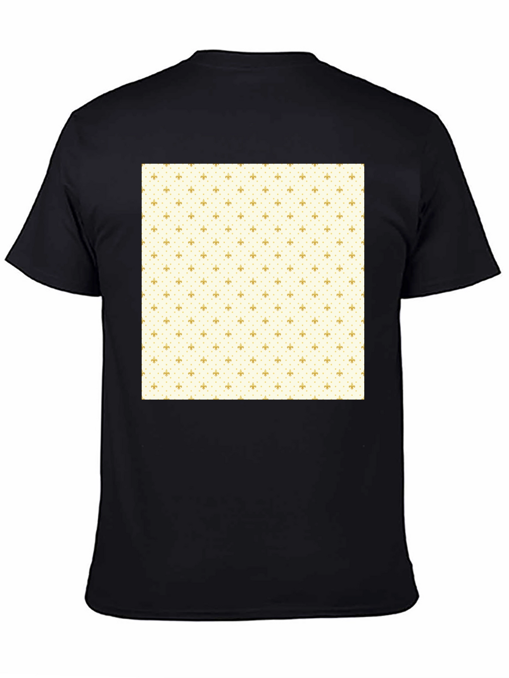 Classic Black T-Shirt with Fleur-de-Lis Pattern