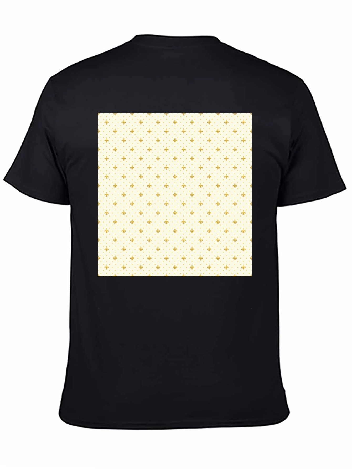 Classic Black T-Shirt with Fleur-de-Lis Pattern