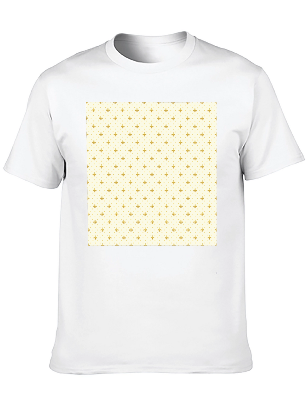 Classic Black T-Shirt with Fleur-de-Lis Pattern