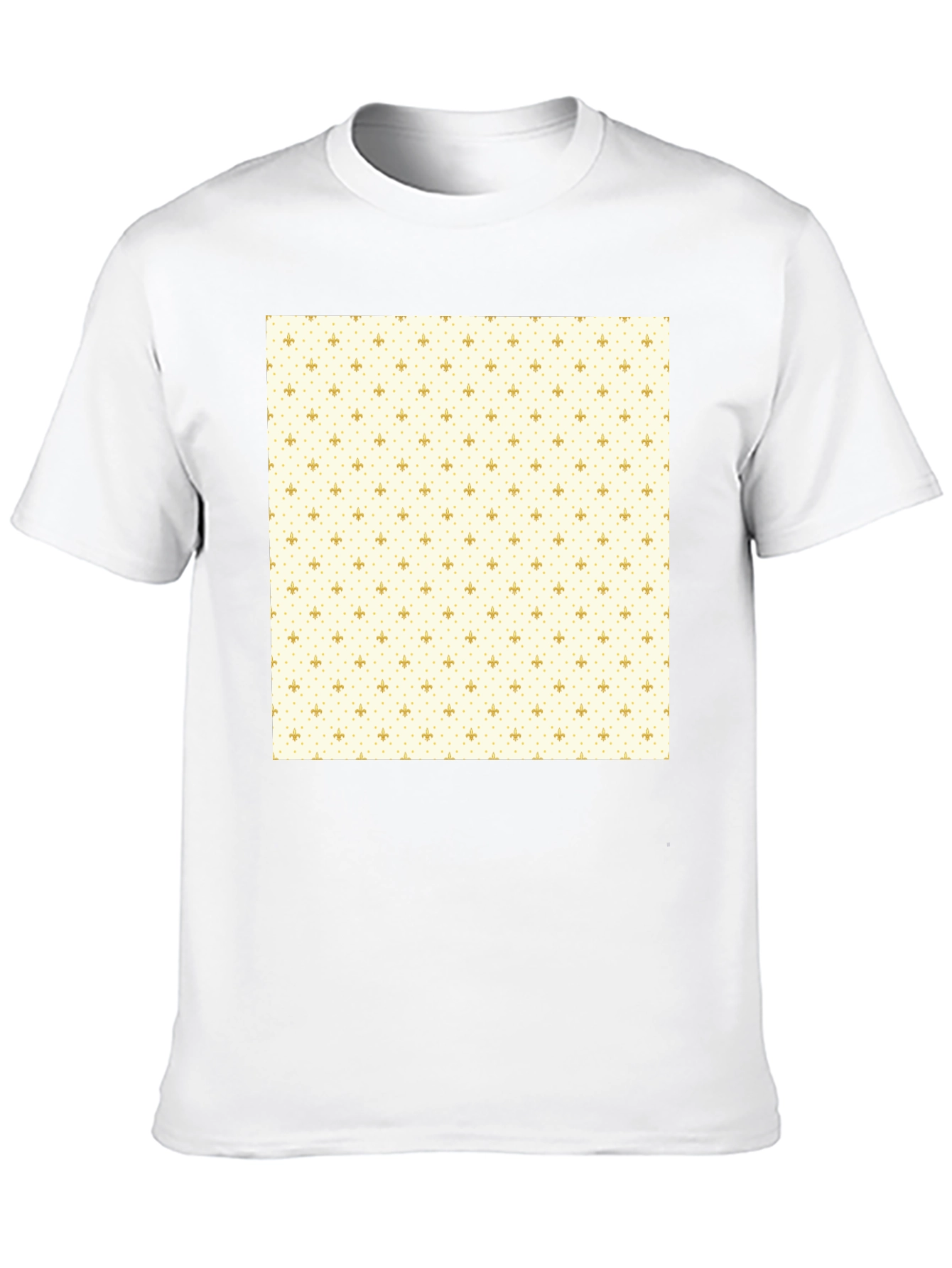 Classic Black T-Shirt with Fleur-de-Lis Pattern