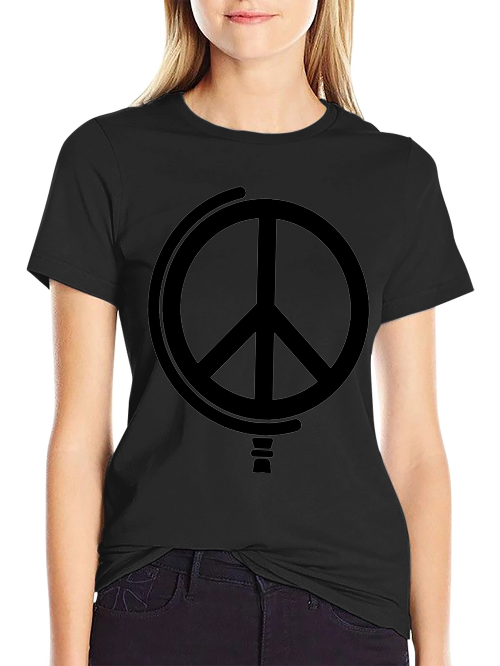 Peace Symbol Black Graphic Tee