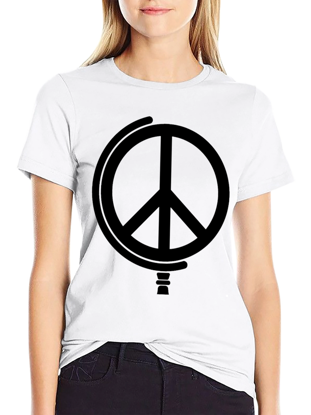 Peace Symbol Black Graphic Tee