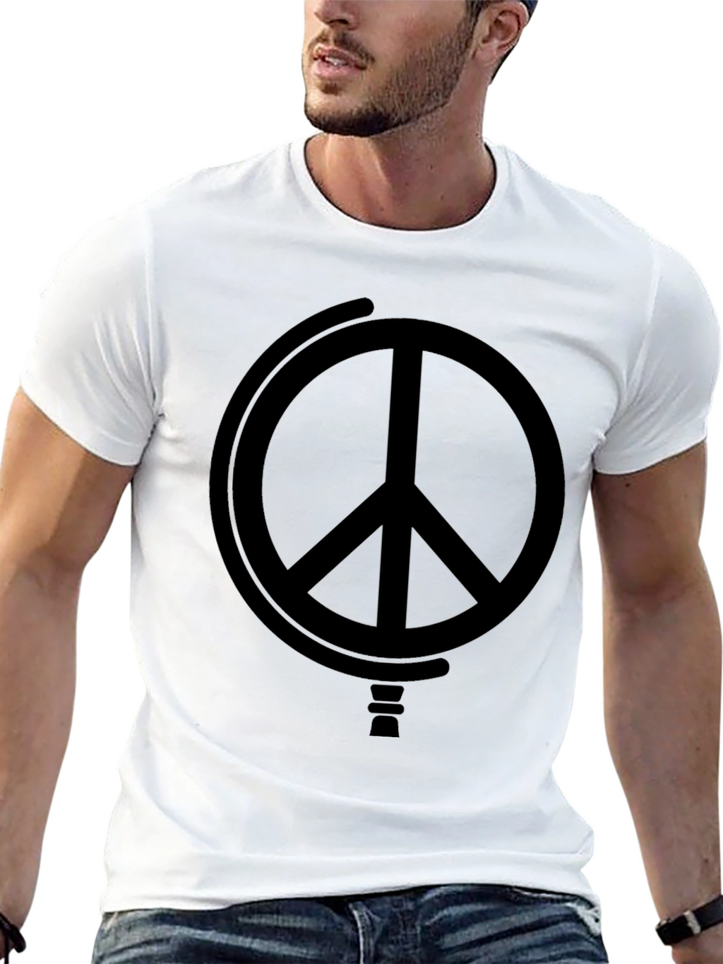 Peace Symbol Black Graphic Tee