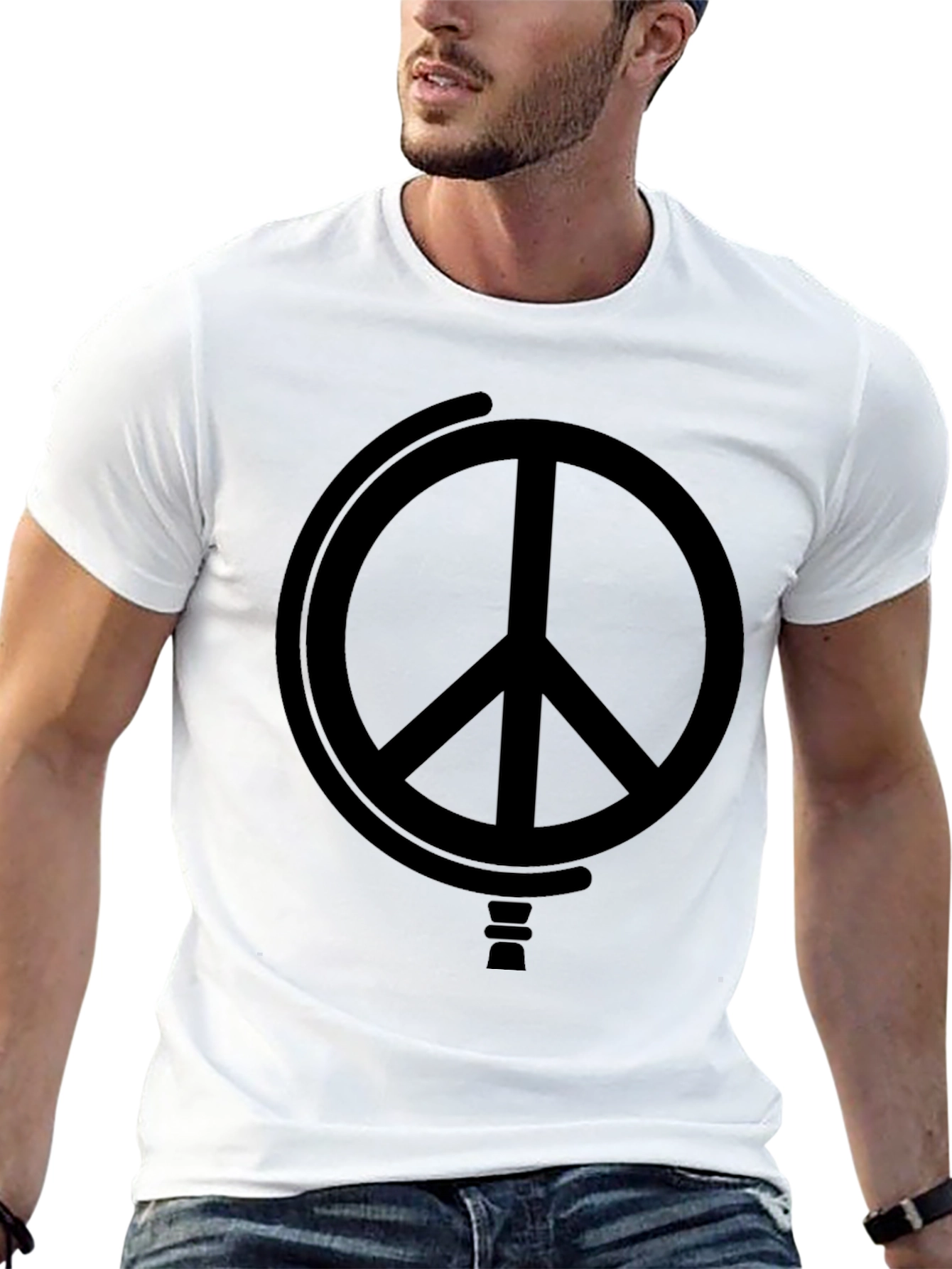 Peace Symbol Black Graphic Tee