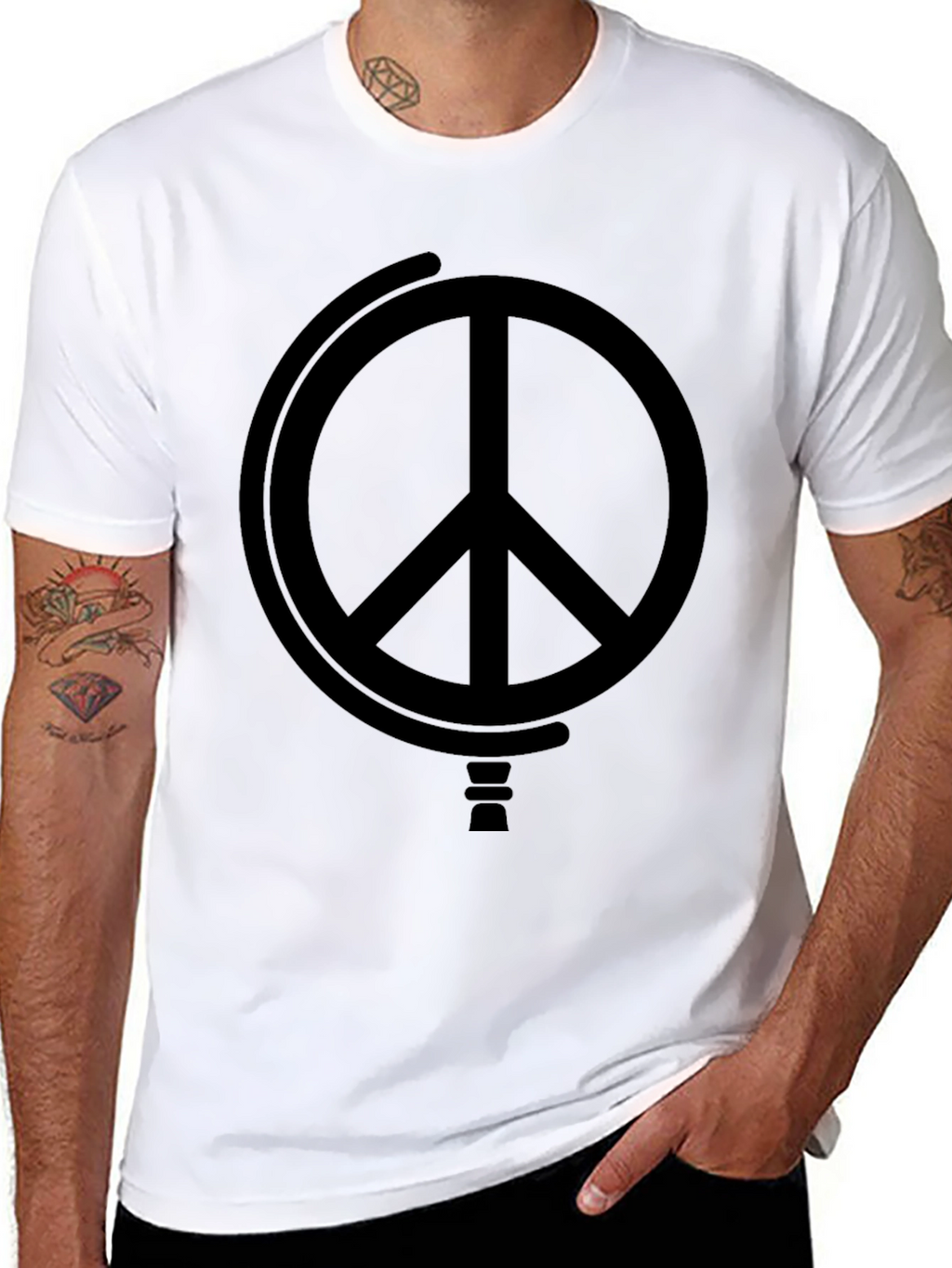Peace Symbol Black Graphic Tee