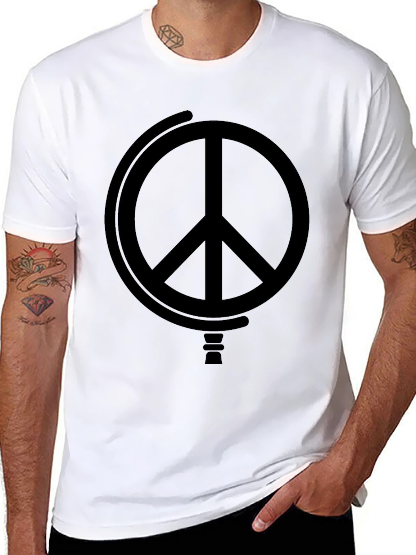 Peace Symbol Black Graphic Tee