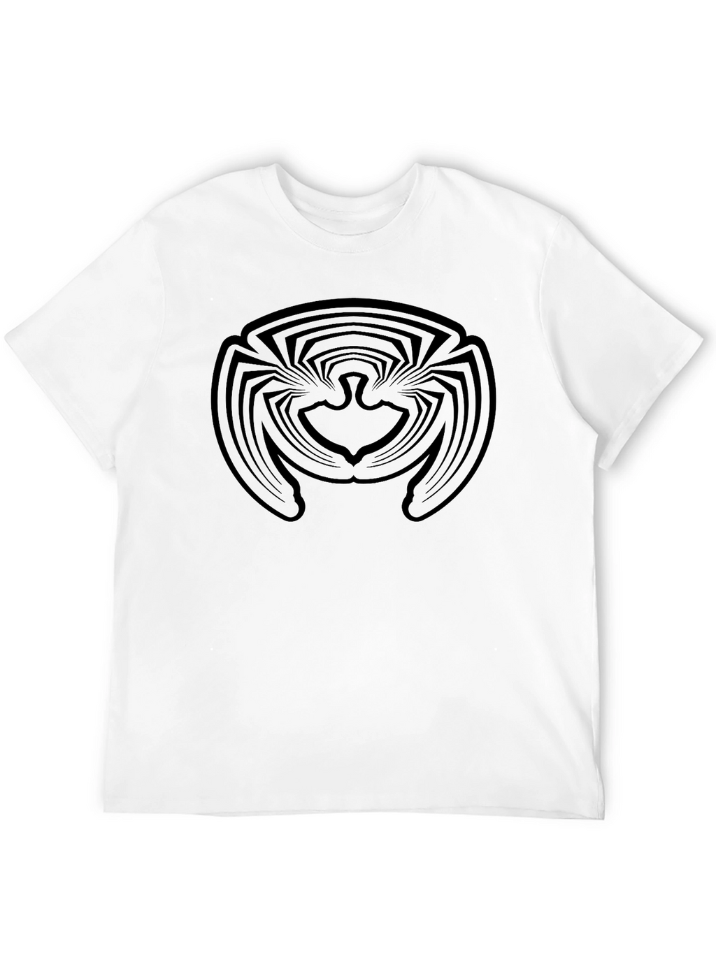 Abstract Bird Graphic Black T-Shirt